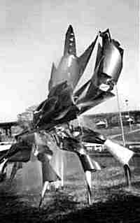 Crab Sculpture, B&W photo